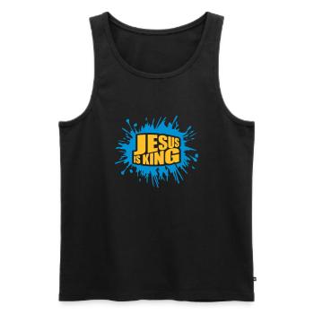 jesus is king quote - Men's Premium Organic Tank Top - black - Front - Michal (187cm)