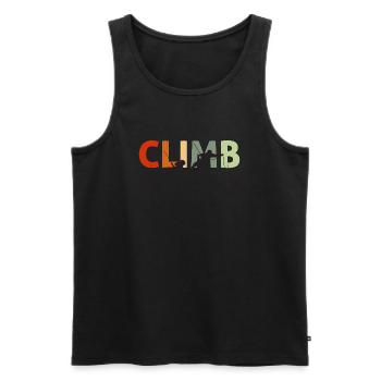 Rock Climbing Climber Climb Retro - Débardeur bio Premium Homme - noir - Devant - AI Model Male 178 light (178cm)