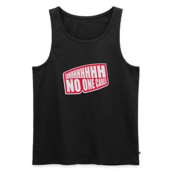 shhh no one cares - Männer Premium Bio Tank Top - Schwarz - Vorne - AI Model Male 178 light (178cm)