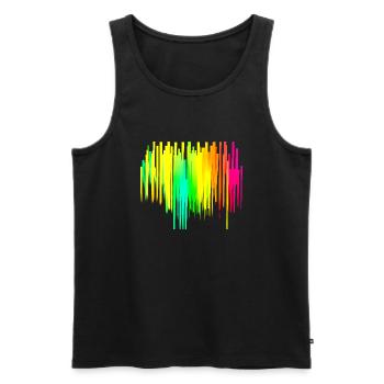Rainbow dégradé coloré cool rétro tendance Art 2 - Débardeur bio Premium Homme - noir - Devant - AI Model Male 178 light (178cm)