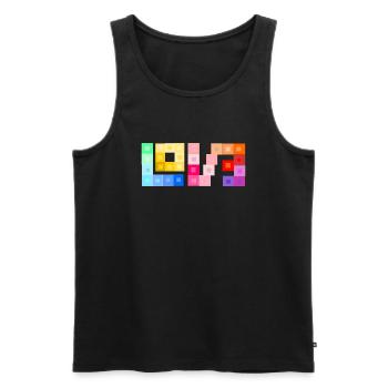 L-O-V-E *** <3 - Männer Premium Bio Tank Top - Schwarz - Vorne - Michal (187cm)