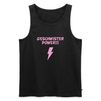 Geschwister Power Blitz Nerdy Superkraft Familie - Männer Premium Bio Tank Top - Schwarz - Vorne - AI Model Male 178 light (178cm)