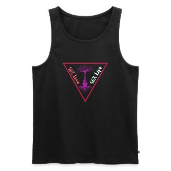 Magenta Guitar Tree 50% love 50% life - Men's Premium Organic Tank Top - black - Front - Michal (187cm)