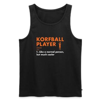 Sport Player Definition Korfball - Men's Premium Organic Tank Top - black - Front - AI Model Male 178 light (178cm)