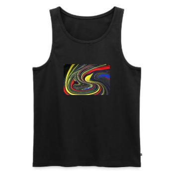 colorful swirls of color - Men's Premium Organic Tank Top - black - Front - AI Model Male 178 light (178cm)