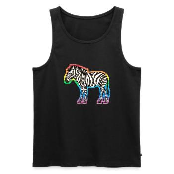 Zebra - Männer Premium Bio Tank Top - Schwarz - Vorne - AI Model Male 178 light (178cm)