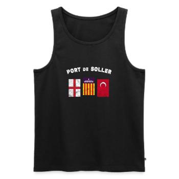 Port de Soller Mallorca - Männer Premium Bio Tank Top - Schwarz - Vorne - AI Model Male 178 light (178cm)