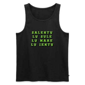 Salento lu sule lu mare lu ieuntu - Débardeur bio Premium Homme - noir - Devant - AI Model Male 178 light (178cm)