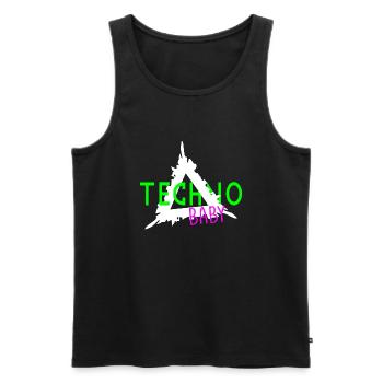 Techno baby 3 - Men's Premium Organic Tank Top - black - Front - Michal (187cm)