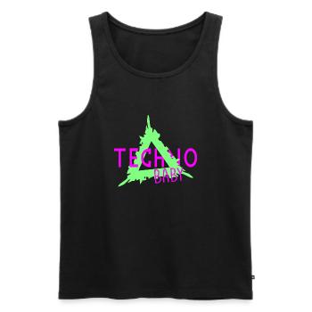 Techno baby - Men's Premium Organic Tank Top - black - Front - Michal (187cm)