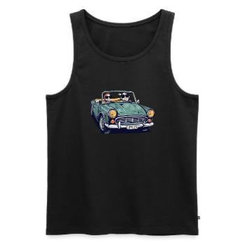 Denise and roger in a convertible - Men's Premium Organic Tank Top - black - Front - AI Model Male 178 light (178cm)