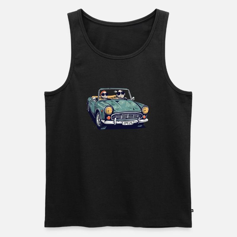 Denise und Roger im Cabrio - Männer Premium Bio Tank Top - Schwarz