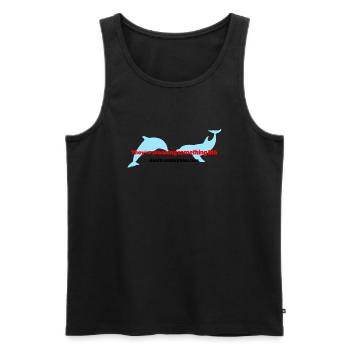 Dolphin Conspiracy Theory - Men's Premium Organic Tank Top - black - Front - AI Model Male 178 light (178cm)
