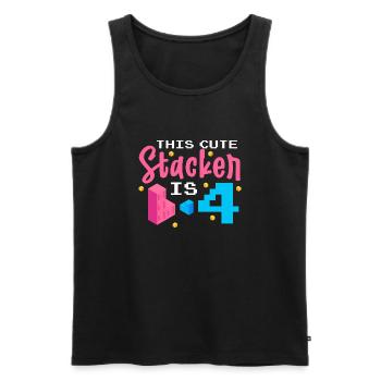 Block-stacking Game Funny Birthday Party Block - Männer Premium Bio Tank Top - Schwarz - Vorne - AI Model Male 178 light (178cm)