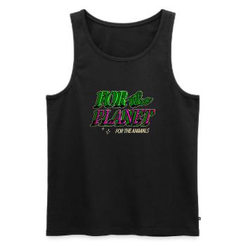 birthday space ship art gift idea believe quote - Männer Premium Bio Tank Top - Schwarz - Vorne - Michal (187cm)