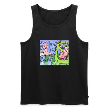 Dream of stones - Men's Premium Organic Tank Top - black - Front - AI Model Male 178 light (178cm)