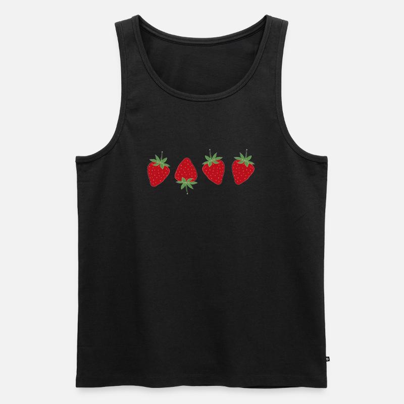 Erdbeere Erdbeere - Männer Premium Bio Tank Top - Schwarz