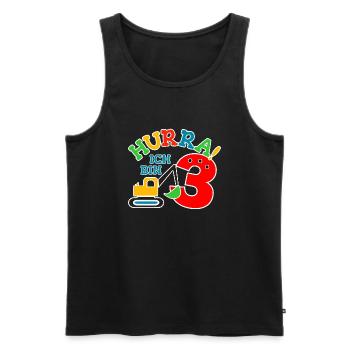 3. Geburstag Bagger - Männer Premium Bio Tank Top - Schwarz - Vorne - Michal (187cm)