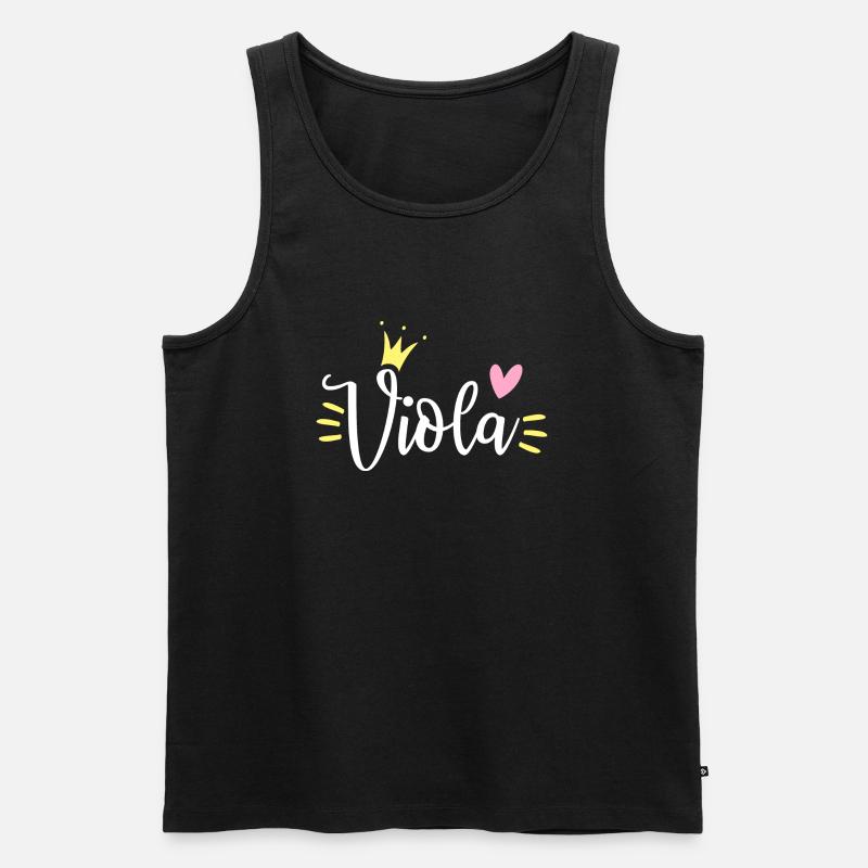 Viola Name Krone - Männer Premium Bio Tank Top - Schwarz
