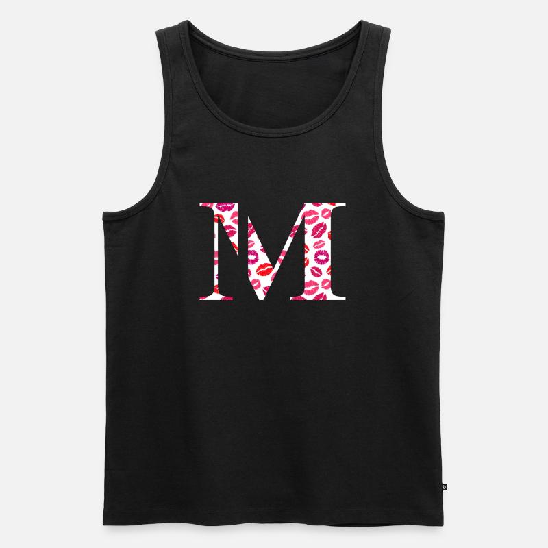 Buchstabe m Küsse - Männer Premium Bio Tank Top - Schwarz