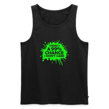 Es gibt eine 99-prozentige Chance, dass es mir egal ist, lustig - Männer Premium Bio Tank Top - Schwarz - Vorne - AI Model Male 178 light (178cm)