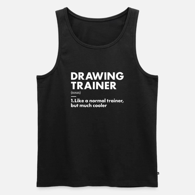 Drawer Trainer Definition Drawing - Männer Premium Bio Tank Top - Schwarz