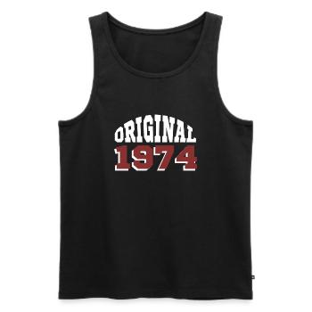 Original 1974 - Männer Premium Bio Tank Top - Schwarz - Vorne - AI Model Male 178 light (178cm)