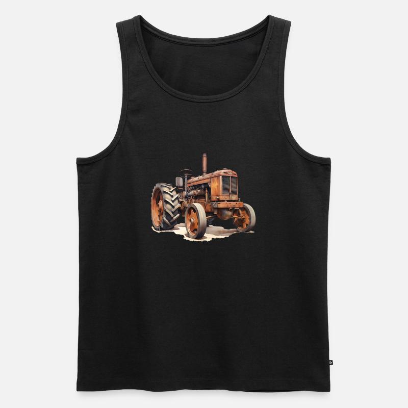 Technikgeschichte bei Traktoren - Männer Premium Bio Tank Top - Schwarz