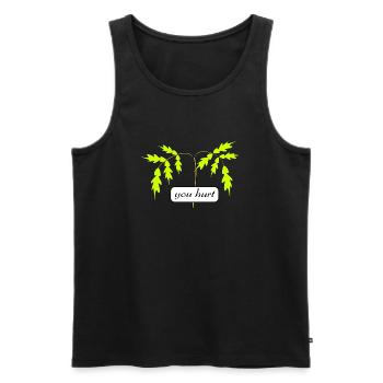 you hurt - Männer Premium Bio Tank Top - Schwarz - Vorne - Michal (187cm)
