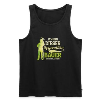 Ich bin dieser legendäre Bauer von dem alle reden - Männer Premium Bio Tank Top - Schwarz - Vorne - AI Model Male 178 light (178cm)