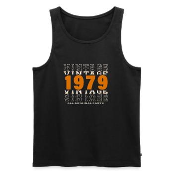 1979: Vintage - 45th Anniversary - Men's Premium Organic Tank Top - black - Front - Michal (187cm)