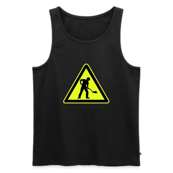 Panneau de construction routière chantier 1 - Débardeur bio Premium Homme - noir - Devant - Michal (187cm)