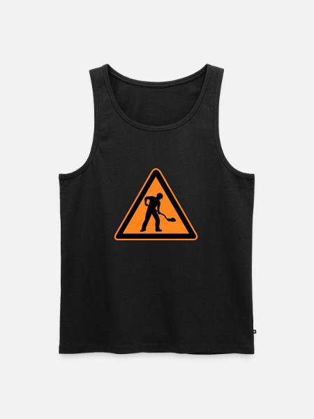 Sign road construction construction site - Men's Premium Organic Tank Top - black