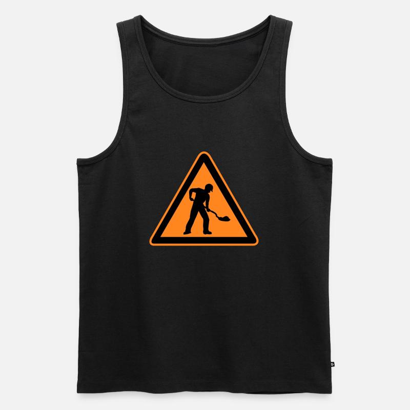 schild straßenbau baustelle - Männer Premium Bio Tank Top - Schwarz