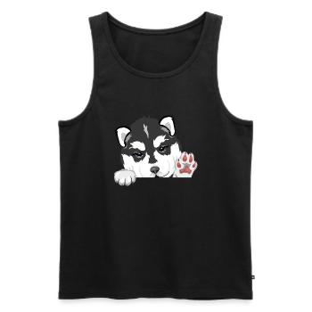 Willkommener lugender Husky-Welpe - Männer Premium Bio Tank Top - Schwarz - Vorne - AI Model Male 178 light (178cm)