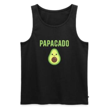Papacado Funny Avocado Dad Father's Day Dad - Männer Premium Bio Tank Top - Schwarz - Vorne - Michal (187cm)