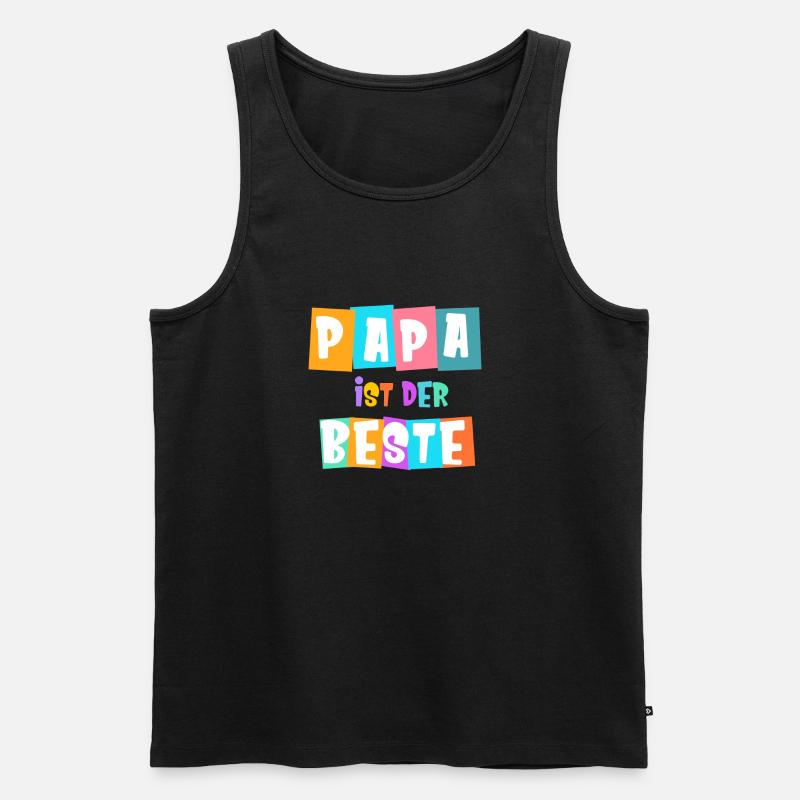 Papa ist der Beste! - Männer Premium Bio Tank Top - Schwarz