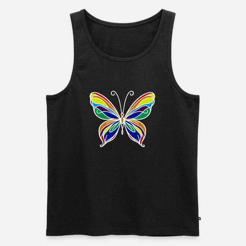 Schmetterling - Männer Premium Bio Tank Top - Schwarz