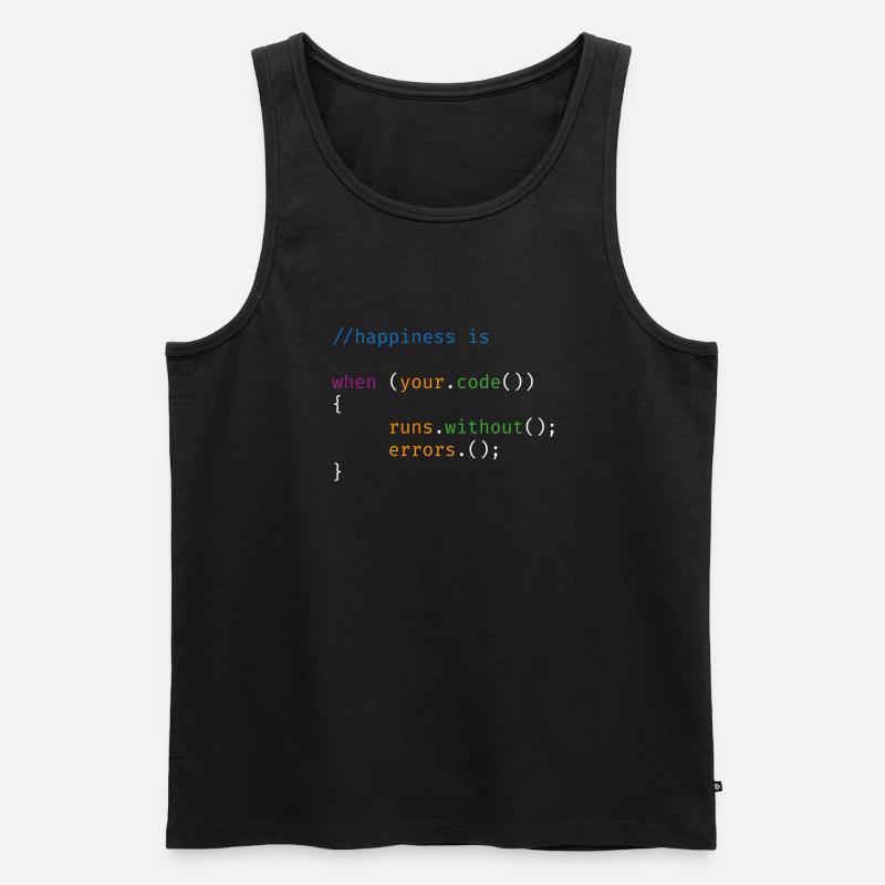 Happiness Code - Männer Premium Bio Tank Top - Schwarz