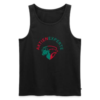 Aktienexperte - Männer Premium Bio Tank Top - Schwarz - Vorne - Michal (187cm)