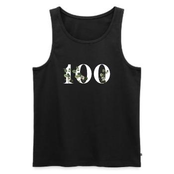 Number 100 Floral Green - 100th Floral Birthday - Men's Premium Organic Tank Top - black - Front - Michal (187cm)