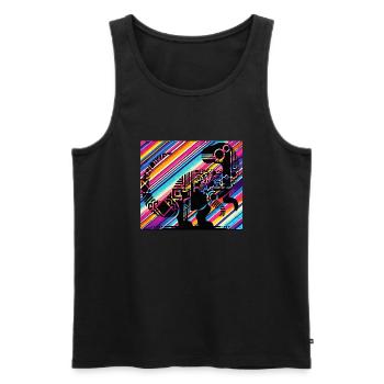 Dino - Männer Premium Bio Tank Top - Schwarz - Vorne - AI Model Male 178 light (178cm)