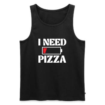 J’ai besoin d’une pizza - Food Lover - Débardeur bio Premium Homme - noir - Devant - AI Model Male 178 light (178cm)