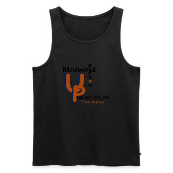 Pass auf dich auf Tue Gutes - Männer Premium Bio Tank Top - Schwarz - Vorne - AI Model Male 178 light (178cm)