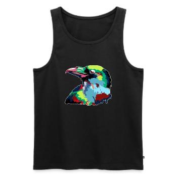 Raven Painting - Men's Premium Organic Tank Top - black - Front - Michal (187cm)