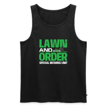 Lawn And Order Special Mowing Unit - Lawn Mower - Men's Premium Organic Tank Top - black - Front - AI Model Male 178 light (178cm)