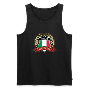 Italia - Men's Premium Organic Tank Top - black - Front - AI Model Male 178 light (178cm)