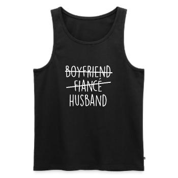 Boyfriend Fiancé Husband - Wedding Groom Fun - Men's Premium Organic Tank Top - black - Front - Michal (187cm)