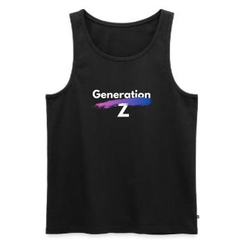Generation Z - Männer Premium Bio Tank Top - Schwarz - Vorne - AI Model Male 178 light (178cm)