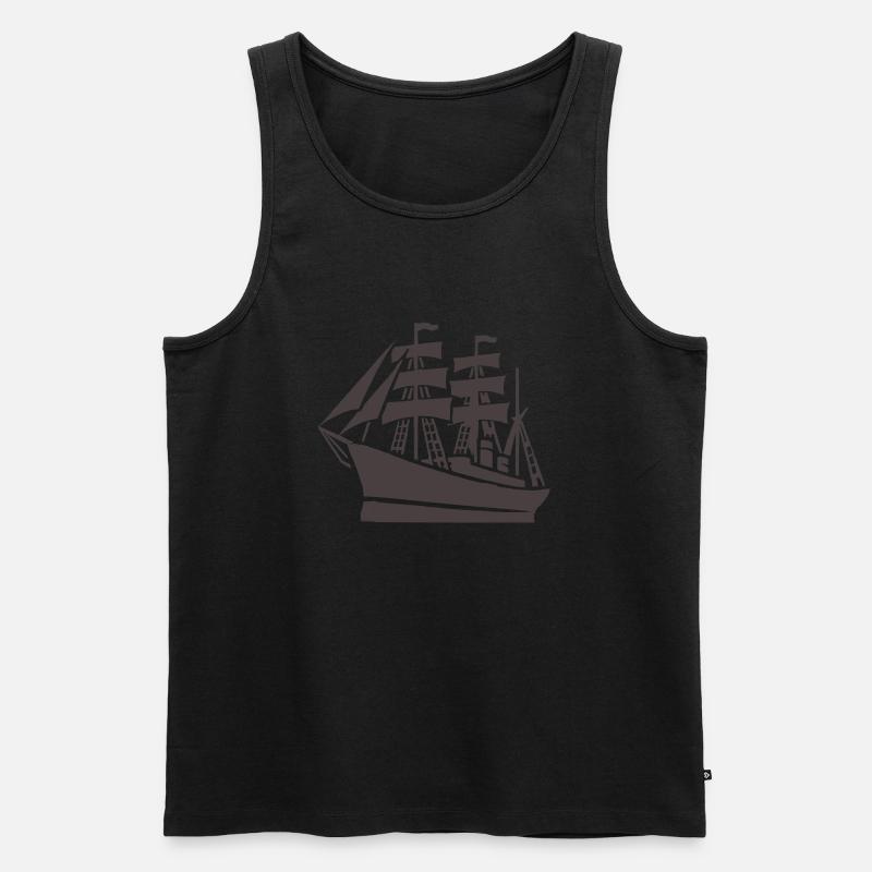 Schiff Schifffahrt - Männer Premium Bio Tank Top - Schwarz
